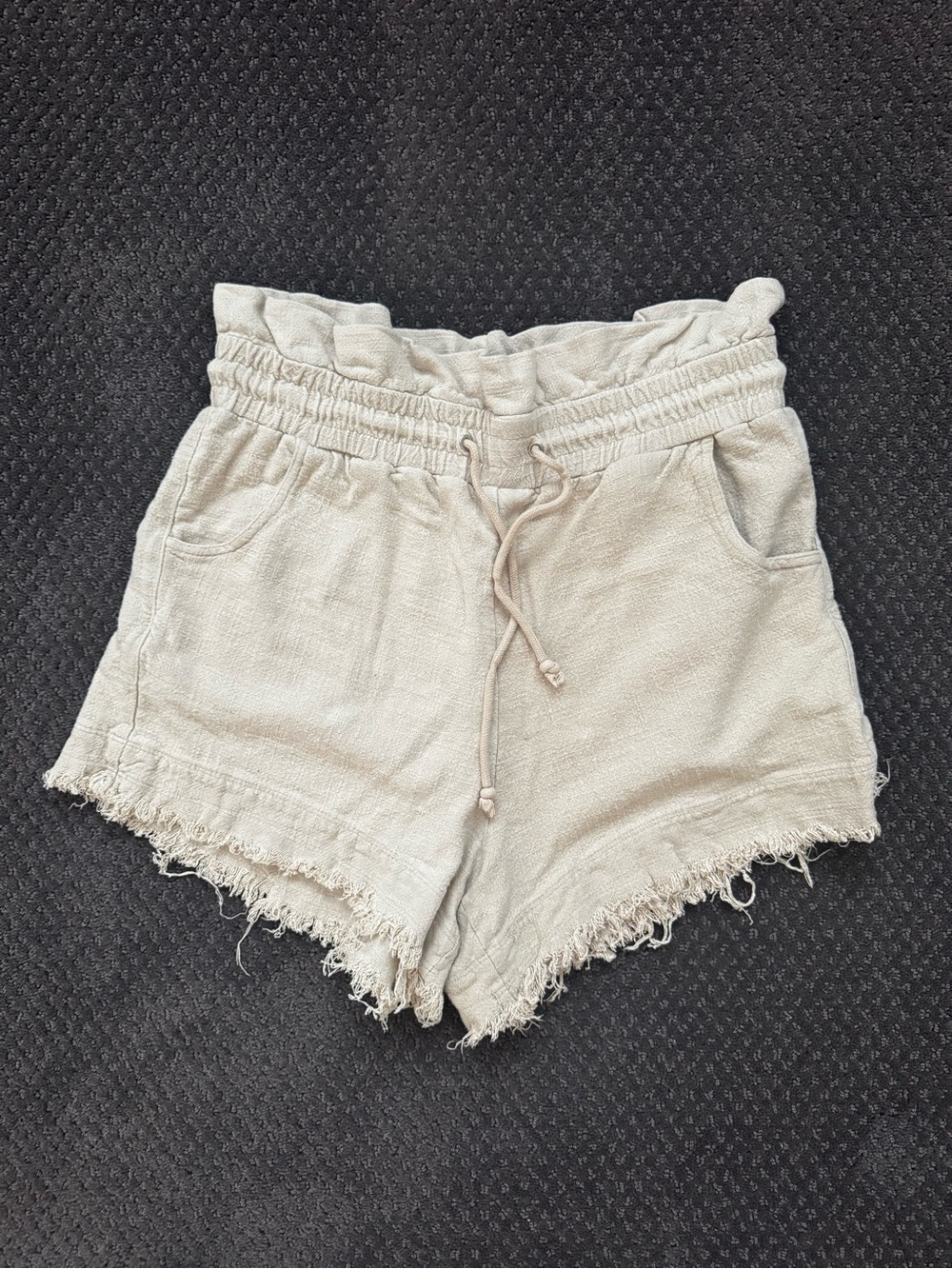Blank NYC High-Waist Drawstring Frayed Hem Shorts